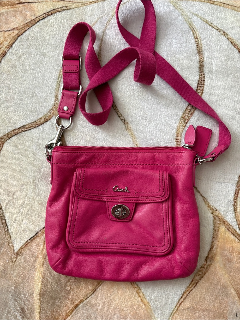 Coach Hot Pink Leather Crossbody Bag